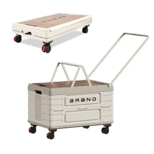 Foldable Storage Cart – Heavy-Duty Mobile Organizer with 4 Silent Wheels, Multi-Functional