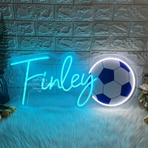 Personalized LED Name Neon Lights Soccer Custom Name Neon Logo  Wall Decor Gifts