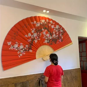 Extra Large Chinese Folding Fan 160*90cm Vintage Wall Painting