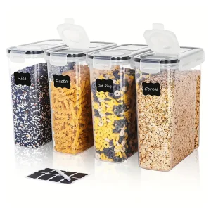 4pcs4l  Large Airtight Food Storage Containers For Kitchen Pantry