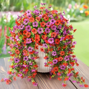 2PCS Artificial Hanging Flowers Silk Daisy Eucalyptus Garland. for Outdoor Indoor decor