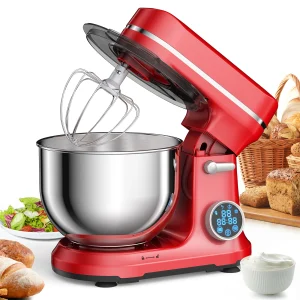 BioloMix Kitchen Food Stand Mixer, 1200W 11-Speeds DC Motor, Dough Hook, Whisk